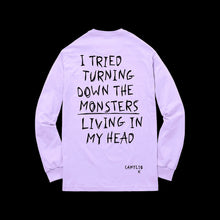 Load image into Gallery viewer, Camylio Monsters In My Head Lavender LS Tee
