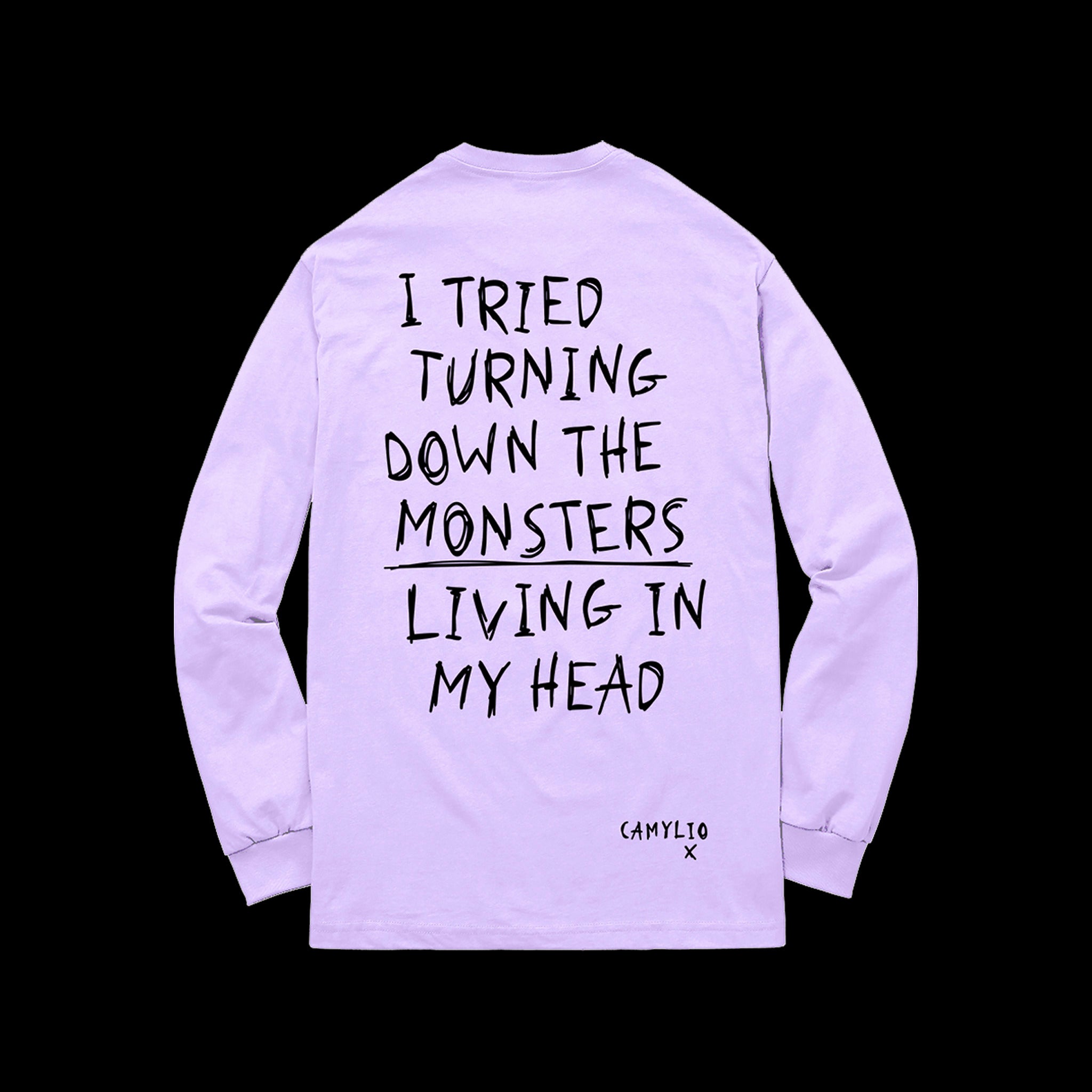 camylio monsters Camylio Monsters In My Head Lavender LS Tee – Camylio Official Store