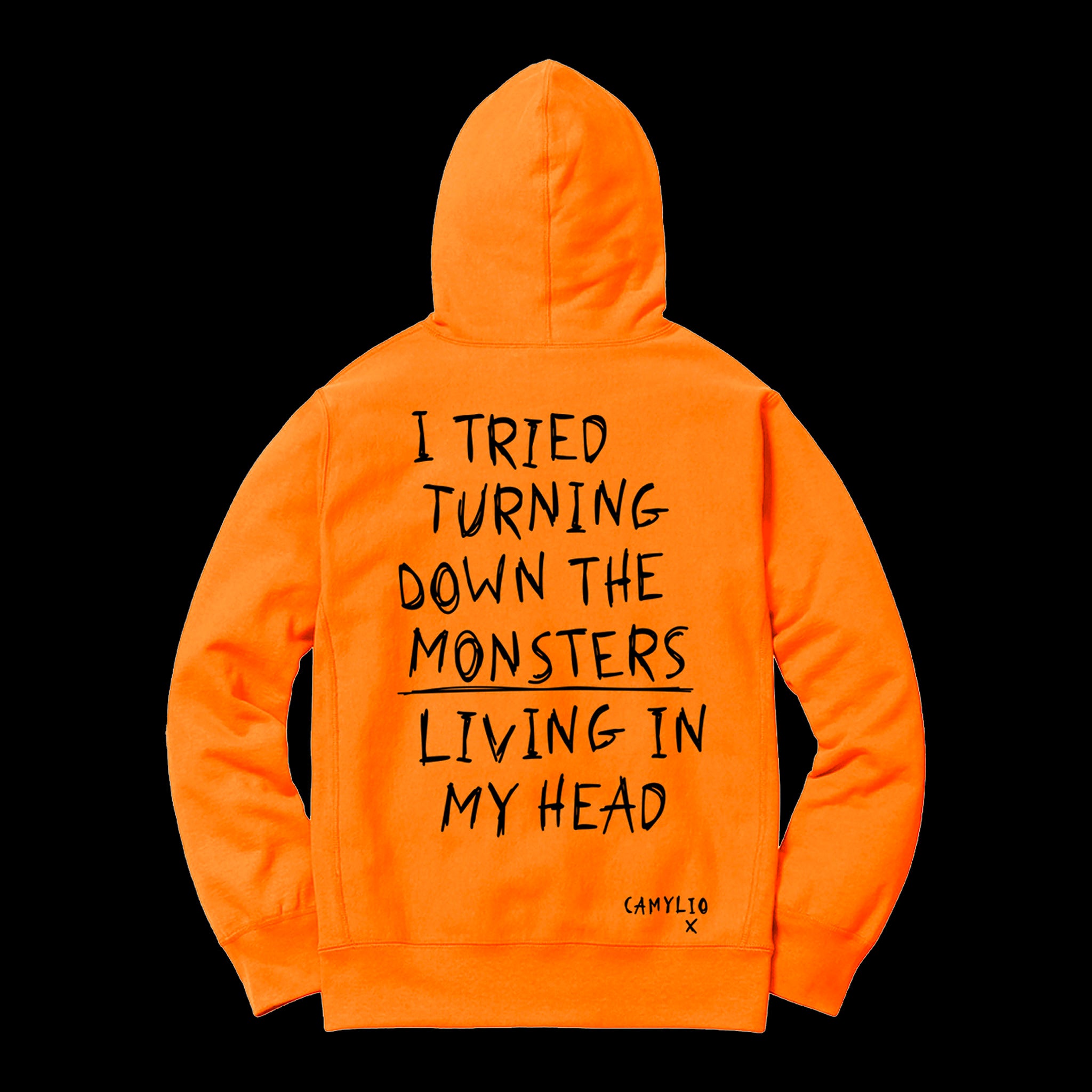 afraid of monsters hoodie Camylio Monsters In My Head Orange Pullover Hoodie – Camylio Official Store