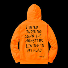 Load image into Gallery viewer, Camylio Monsters In My Head Orange Pullover Hoodie
